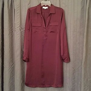 Jessica Simpson Maroon Silky Poly Maternity Dress
